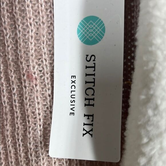 Pink Open Front Cardigan with White Trim - Picture 8 of 8